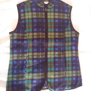 Susan Gravers Polar Fleece XXS Plaid Vest Hand Mad
